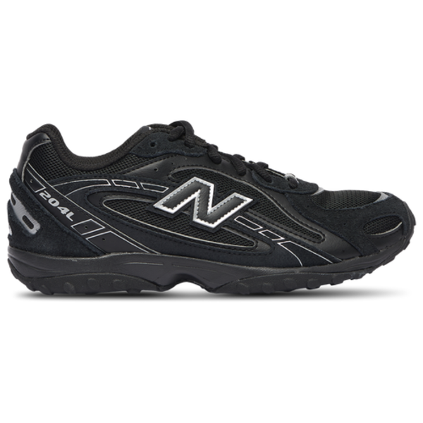 New Balance Girls' 204L Grade School Running Shoes, Size 6 - Black/Metallic Silver