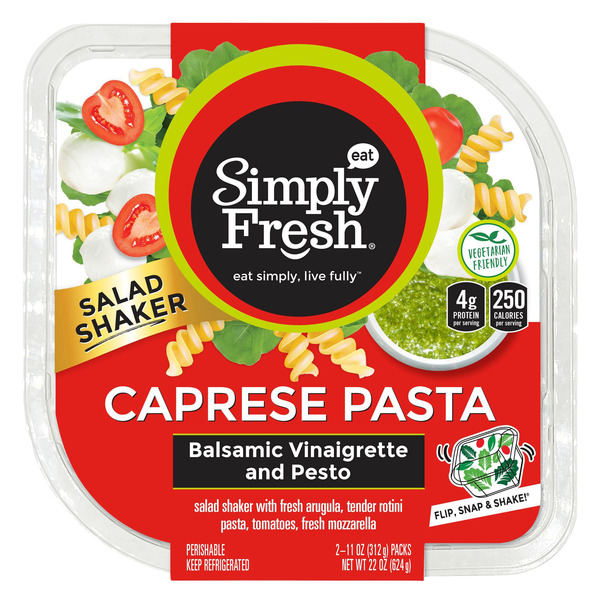 Simply Fresh Caprese Pasta Shaker Salad, 11 oz, 2-count