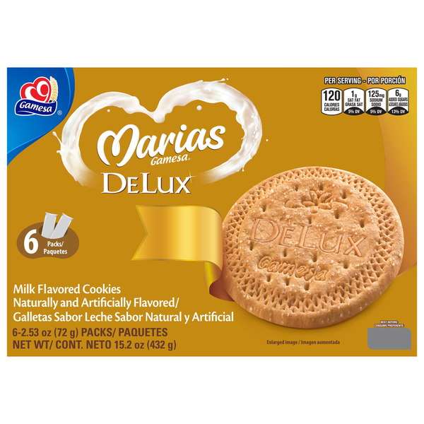 Gamesa Cookies, Milk Flavored, Delux
