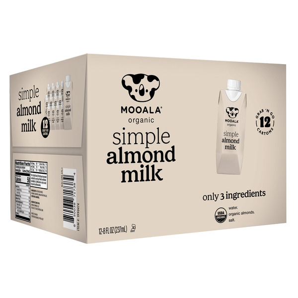 Mooala Organic Simple Almond Milk, 8 fl oz, 12-count