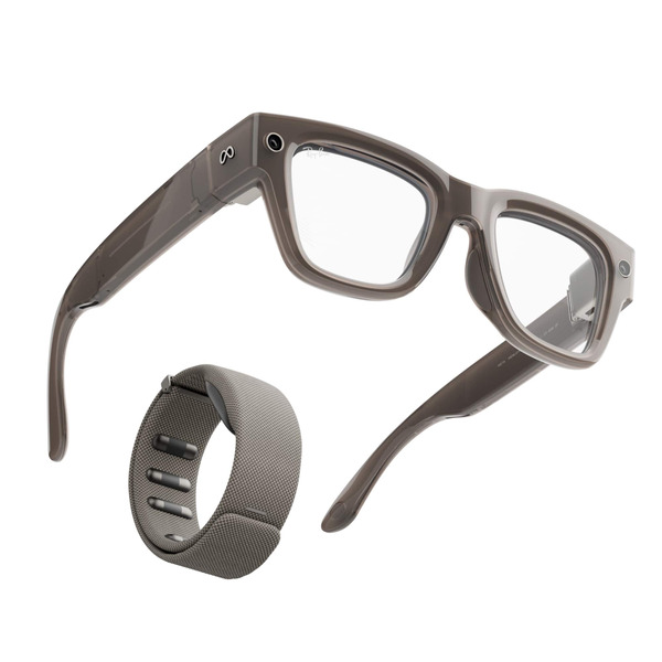 Meta Ray-Ban Display & Neural Band AI Glasses With In-Lens Display, Shiny Frame, Band Size 3 - Sand