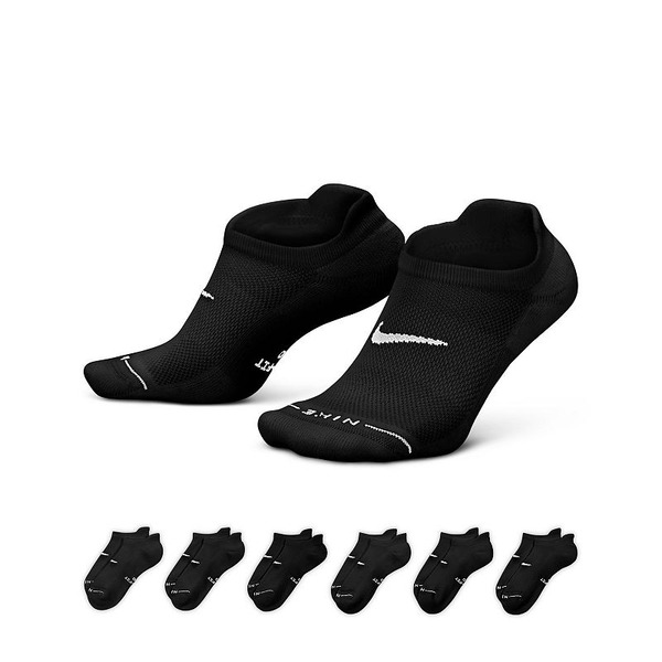 Nike Everyday Elevated No-Show Socks, L - Black