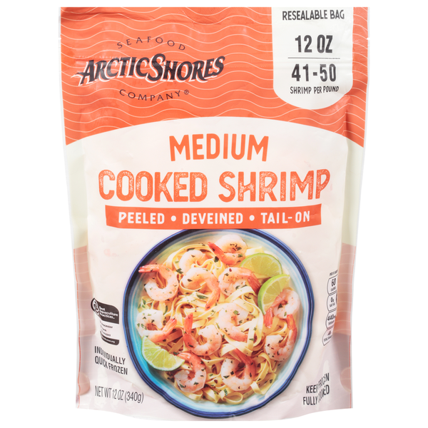 Arctic Shores Peeled Deveined Tail-On Cooked Medium Shrimp Same