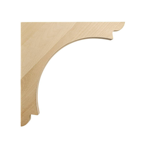 Waddell Arch Corbel With Keyhole Plate - Large, 1.75 In. X 10 In. X 10 In. Sanded Unfinished Hardwood - Diy Shelving Corbel