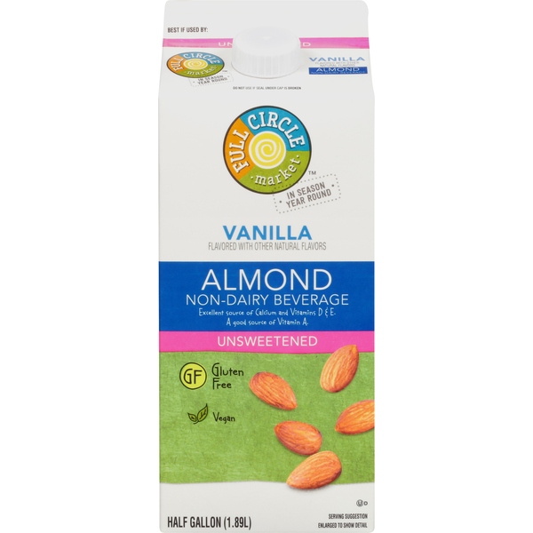Full Circle NonDairy Beverage, Almond, Vanilla (0.5 gal) Instacart