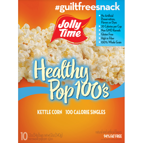 Jolly Time Microwave Popcorn, Kettle Corn, 100 Calories Singles (10