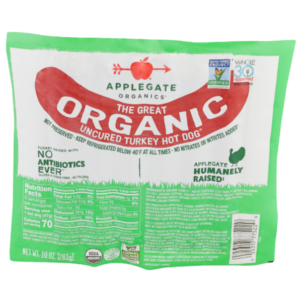 Applegate The Great Organic Uncured Turkey Hot Dog