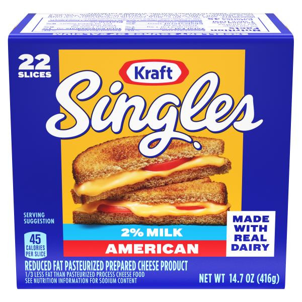 Kraft Cheese Product, Reduced Fat Pasteurized Prepared, 2% Milk, American