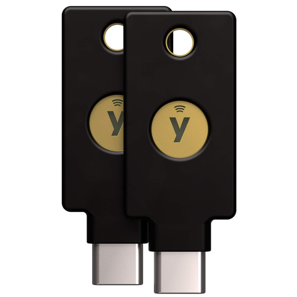 Yubico YubiKey 5C NFC Two-Factor Authentication Security Key, USB-C & NFC, FIDO Certified - Black