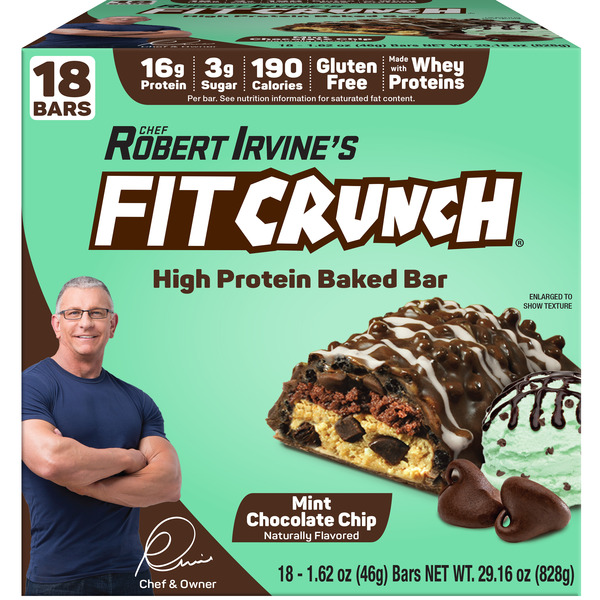 Costco Fitcrunch Mint Chocolate Chip Whey Protein Baked Bars SameDay Delivery or Pickup Instacart
