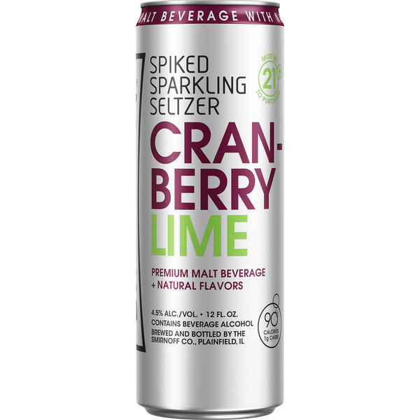 Smirnoff Sparkling Seltzer, Cranberry Lime, Spiked Same-Day