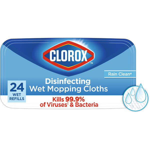 Clorox Disinfecting Wet Mopping Cloths, Rain Clean Same-Day