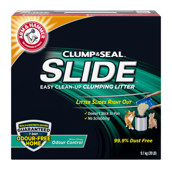 ARM & HAMMER Clump & Seal SLIDE Easy Clean-Up Clumping Litter Non-Stop ...