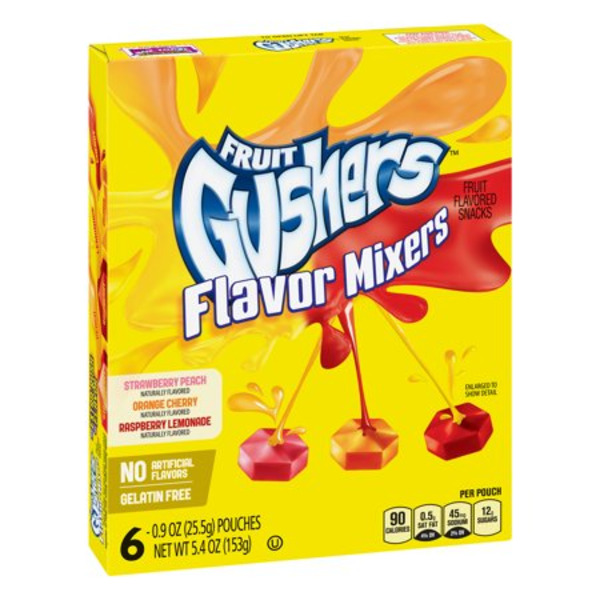 Fruit Gushers - Flavor Mixers (Strawberry Peach, Orange Cherry, Raspberry Lemonade) - 42 Ct