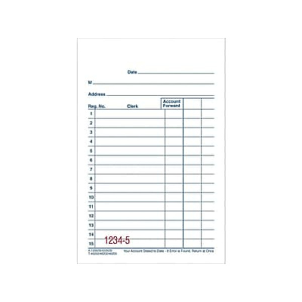 Adams 3-11/32" x 5-5/8" 50 Sets per Book 2-Part Carbonless General Purpose Sales Book