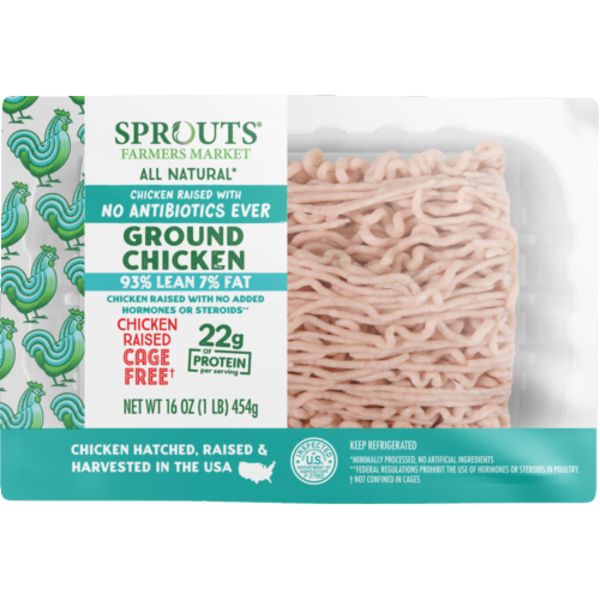 Sprouts 93% Ground Chicken No Antibiotics Ever