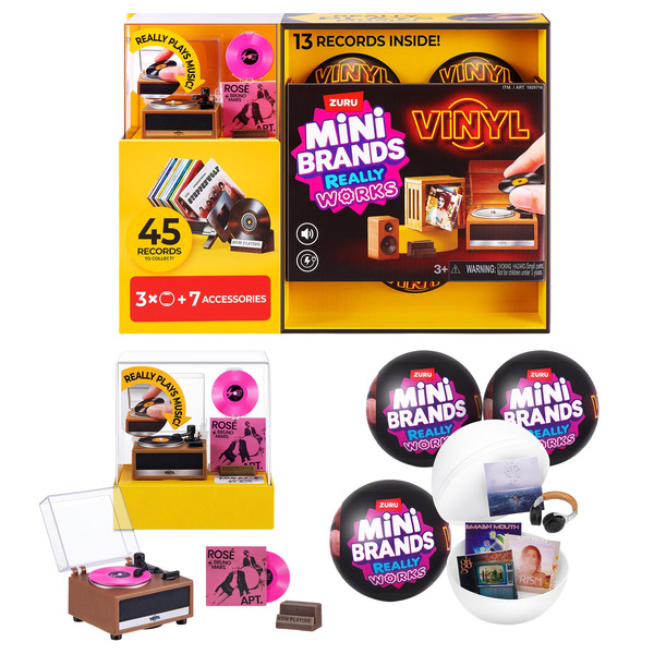 Mini Brands Mini Vinyls Playset with Three Capsules