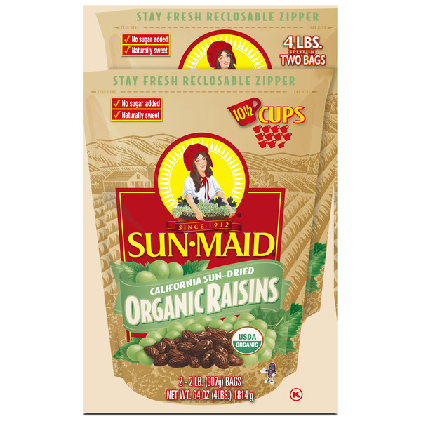 Organic Raisins, 2 x 2 lbs