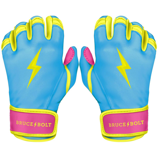 BRUCE BOLT Adults' LLWS Short Cuff Batting Gloves, XL - Caribbean Blue