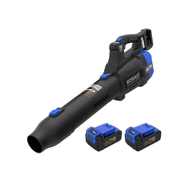 Kobalt 48V MAX (24Vx2) 600 CFM / 150 MPH Handheld Leaf Blower Kit, (2) 4.0Ah Batteries and Charger Included