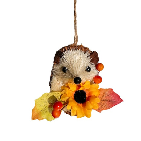 Ashland Natural Hedgehog With Sunflower Decorative Ornament
