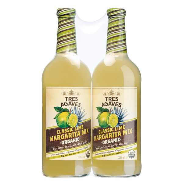 Agaves Organic Classic Lime Margarita Mix, 33.8 fl oz, 2-count