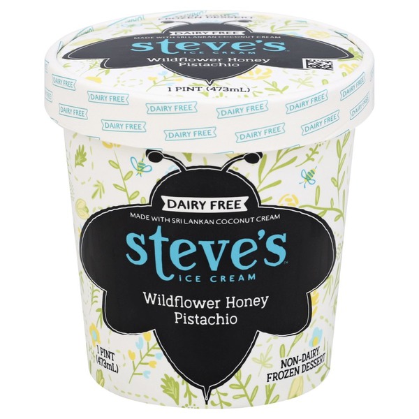 Steve's Ice Cream Frozen Dessert, NonDairy, Wildflower Honey Pistachio
