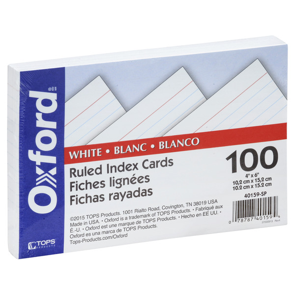 Oxford Index Cards, Ruled, White - 4 x 6 in Same-Day Delivery or Pickup ...