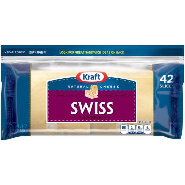 Kraft Natural Slices Swiss Cheese Slices (24 oz) Instacart