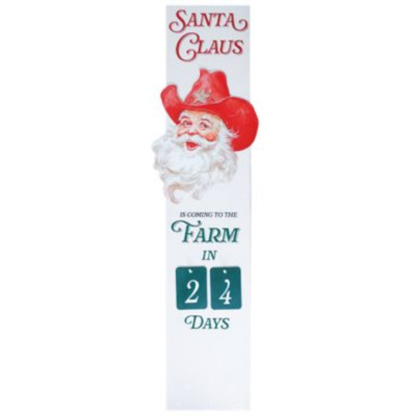 Red Shed 48 in. Santa Claus is Coming to the Farm Christmas Countdown Porch Sign