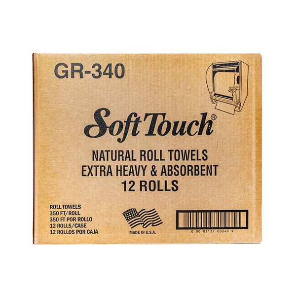 Soft Touch - #Gr -340 - Natural Embossed Towel Rolls, 8x350