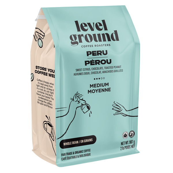 Level Ground Peru Medium Roast Coffee Beans 907 g