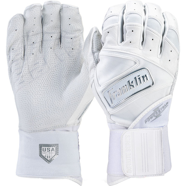 Franklin Sports Women's Powerstrap Infinite Softball Batting Gloves, S - White