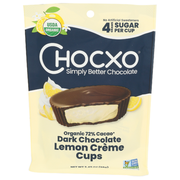 ChocXO 72% Dark Choco Organic Lemon Crème Cup Same-Day Delivery or