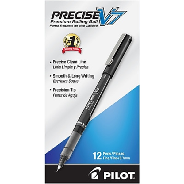 Pilot 0.7mm Fine Point Black Precise V7 Rolling Ball Pens