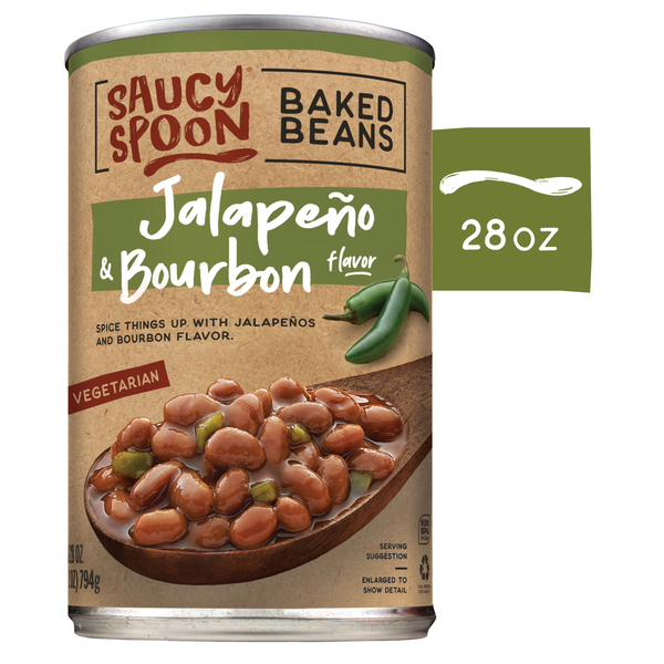 Saucy Spoon Vegetarian Jalapeno & Bourbon Flavor Baked Beans Same
