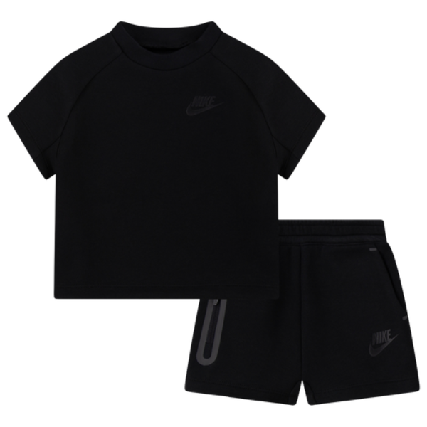 Nike Boys' Infant Tech Fleece T-Shirt Set, 12MO - Black/Black