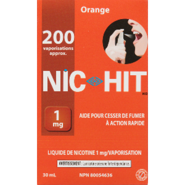 Nic-Hit 1mg Orange Flavoured Nicotine Replacement Liquid Spray Same-Day ...