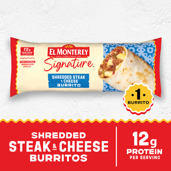 El Monterey Signature Shredded Steak, Cheese & Rice Burrito