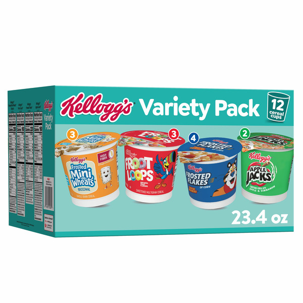 Kellogg's Breakfast Cereal Cups, Kids Snacks, Family Breakfast, Variety Pack