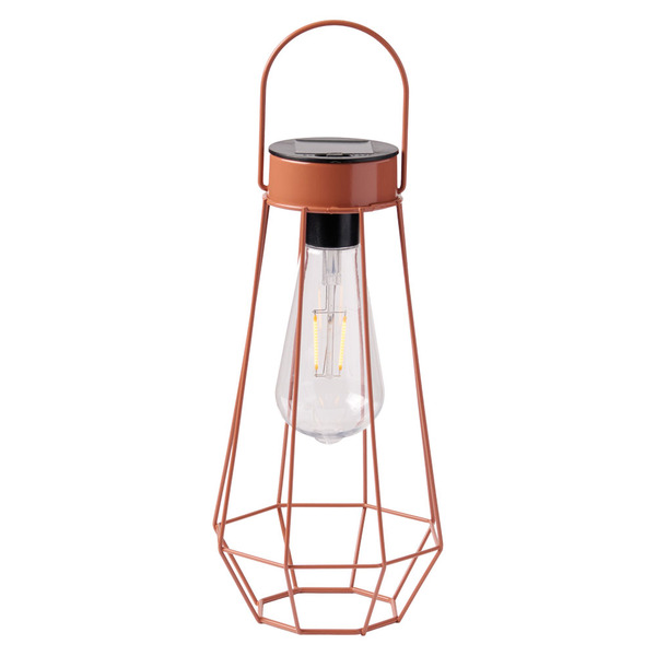 Belavi Solar Geometric Lantern, Pyramid, Red Same-Day Delivery or