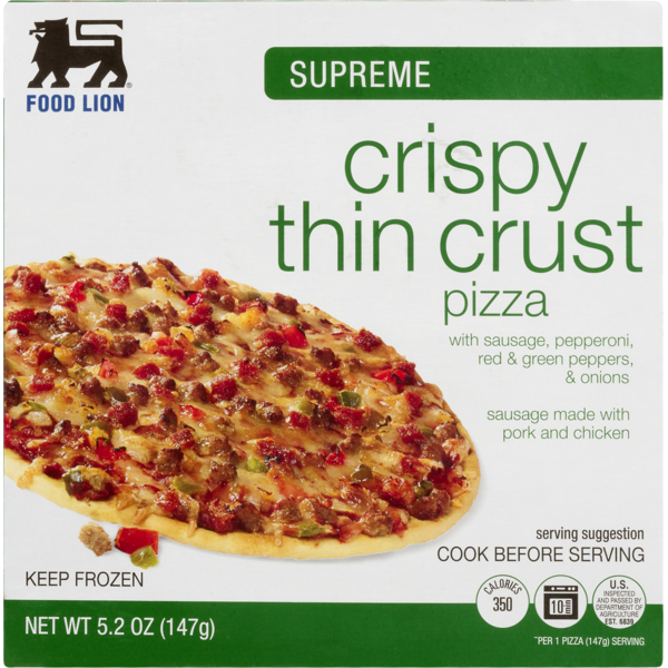 Food Lion Pizza, Thin Crust, Crispy, Supreme, Box (5.2 oz) Instacart