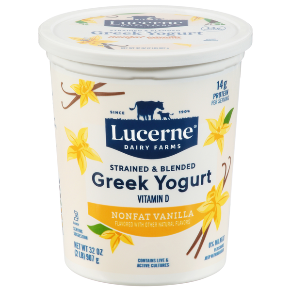 Lucerne Strained & Blended Greek Nonfat Vanilla Yogurt