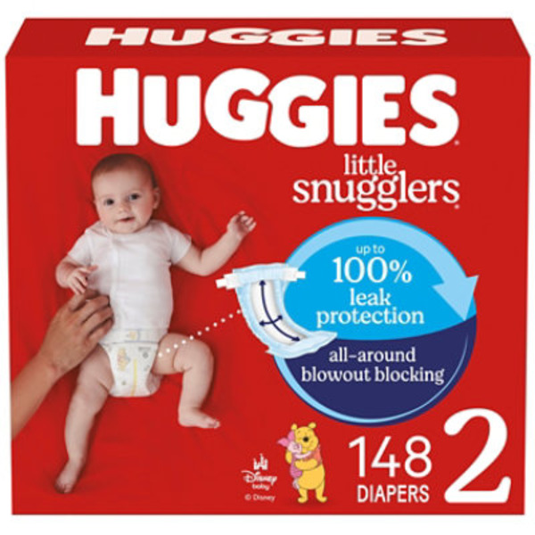 Huggies Little Snugglers Baby Diapers, Size 2 (12-18 lbs)
