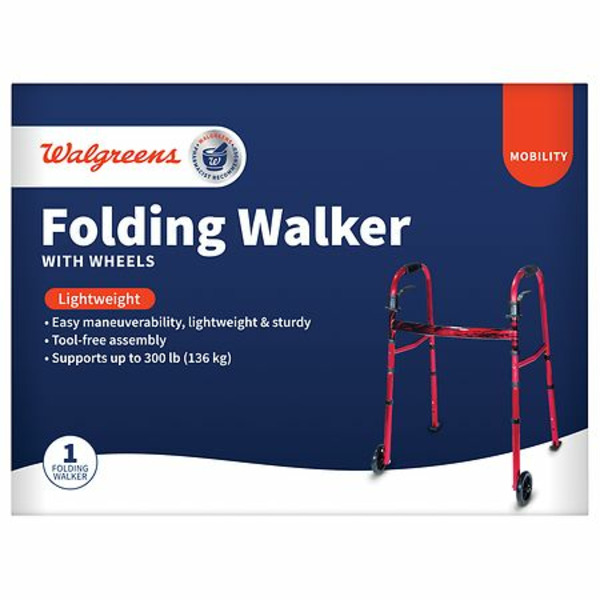 Walgreens Walgreens Walker With Folding Wheels SameDay Delivery