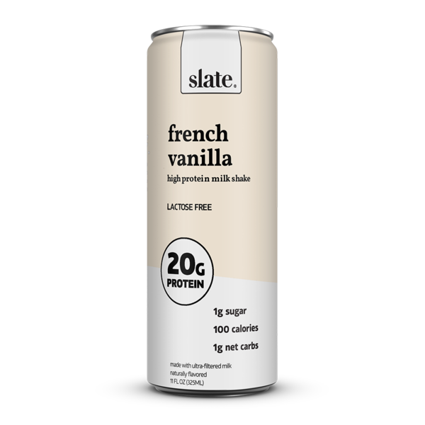 Slate French Vanilla, High Protein Milk Shake, 20g Protein, 1g