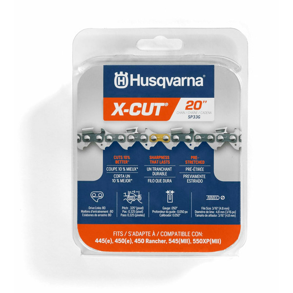 Husqvarna X-Cut SP33G 80 Link Replacement Chainsaw Chain For 20-in , 0.05-in Gauge , .325-in Pitch