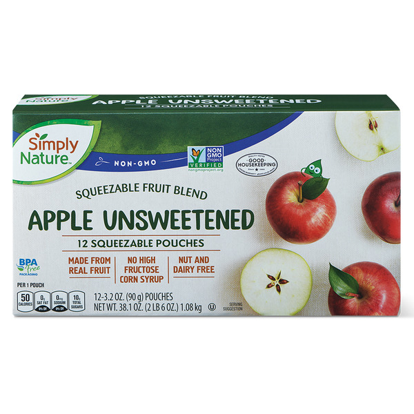 Lunch Buddies No Sugar Added Apple Squeezes, 12 count Same-Day