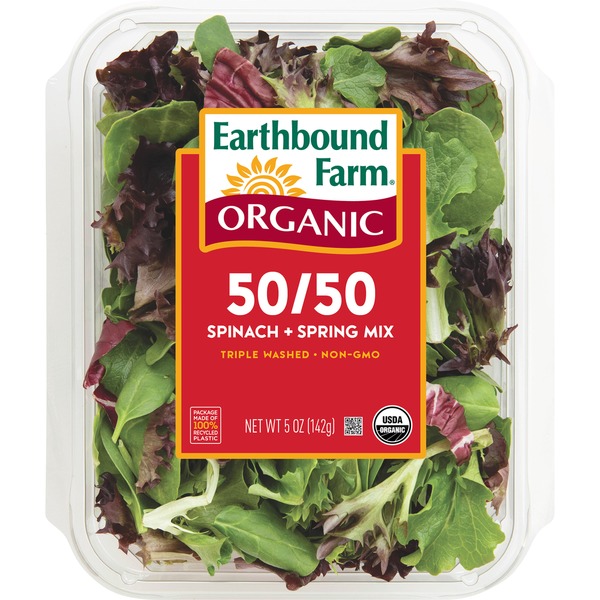 Earthbound Farm Organic Baby Spinach Spring Mix Salad (5 oz container