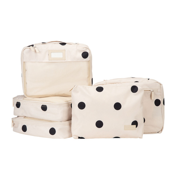 CALPAK Packing Cubes Polka Dots Set, 5 17 x 3 x 12 Inch